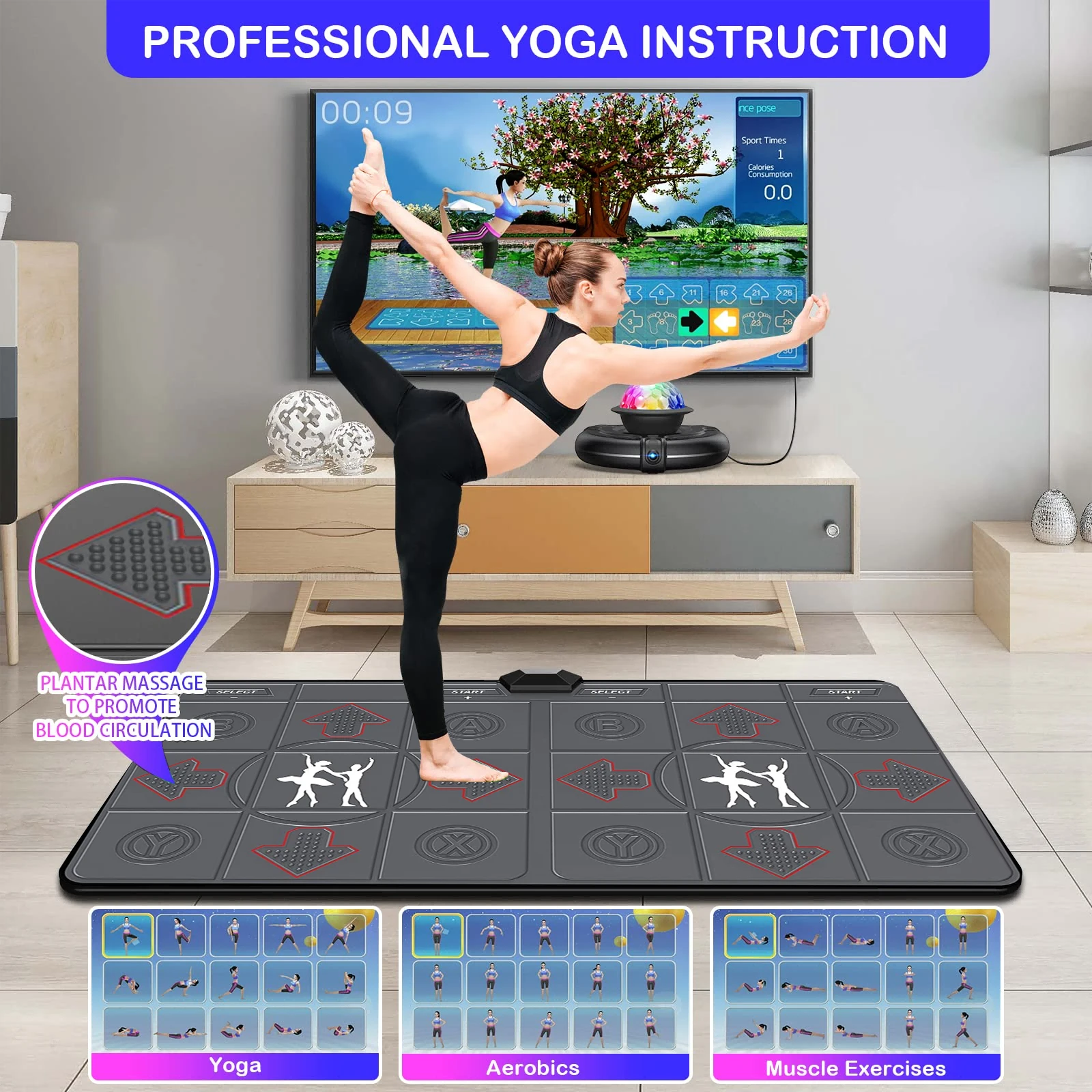 Wireless Double Dance Mat for  - Yoga Fitness Tva 评论和价格