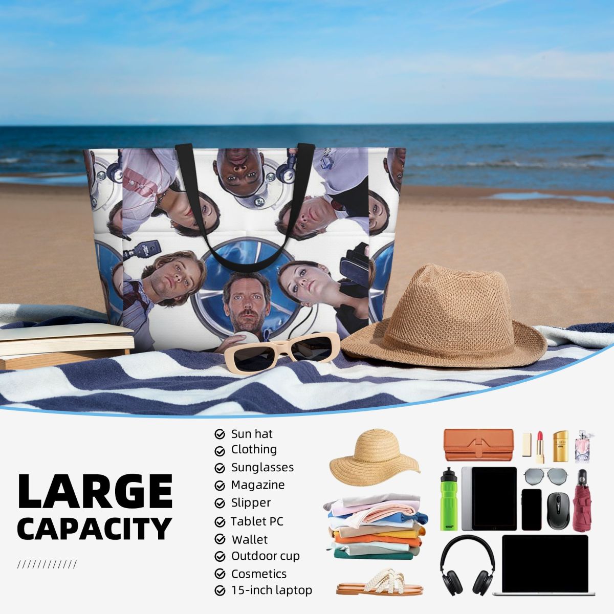House MD TV Show Beach Tote Ba - Yoga Fitness Tva 评论和价格